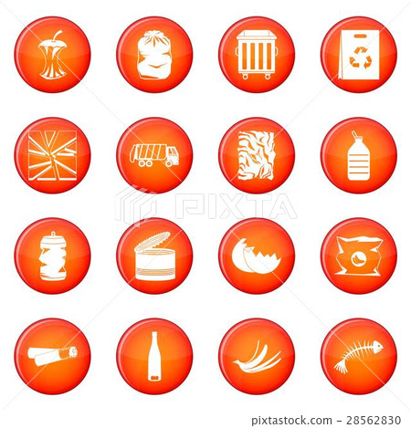 Waste and garbage icons vector set 28562830