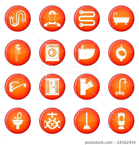 Plumbing icons vector set Plumbing icons vector set 28562910