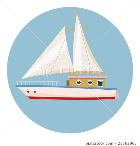 Speed boat with sail icon, cartoon style - Stock Illustration [28562963] -  PIXTA