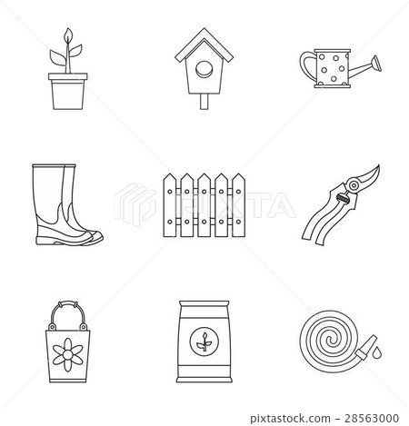 Farming icons set, outline style 28563000