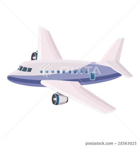 Passenger airliner icon, cartoon style 28563025