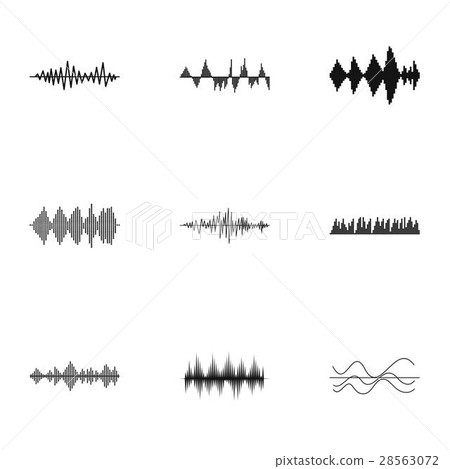 Audio track icons set, simple style Audio track icons set, simple style 28563072