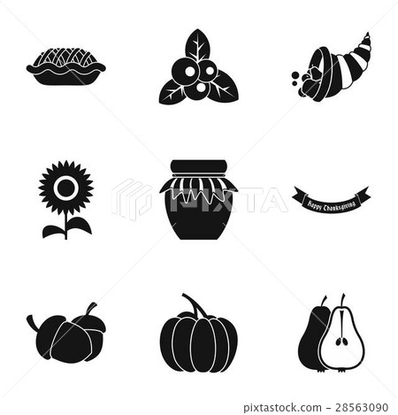 Thanksgiving day icons set, simple style 28563090