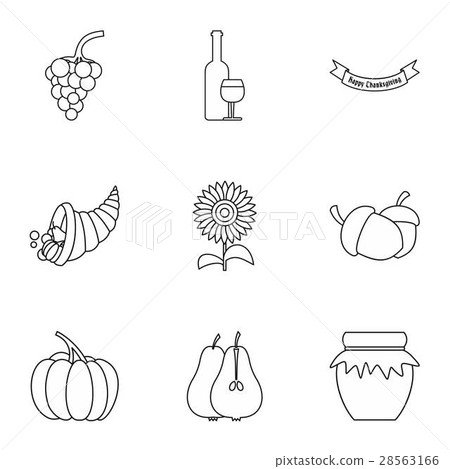 Autumn festival icons set, outline style 28563166