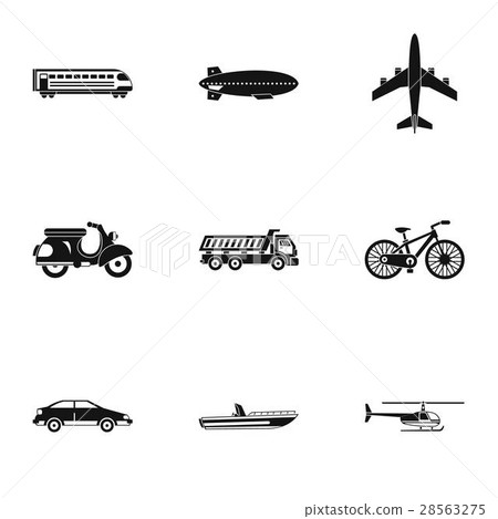 Movement icons set, simple style Movement icons set, simple style 28563275