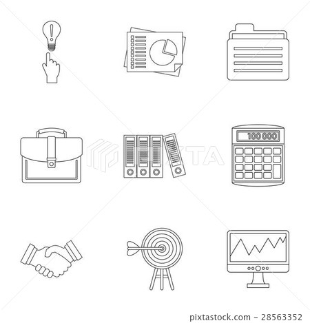 Finance icons set, outline style - Stock Illustration [28563352] - PIXTA