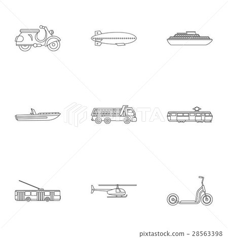 Movement icons set, outline style Movement icons set, outline style 28563398