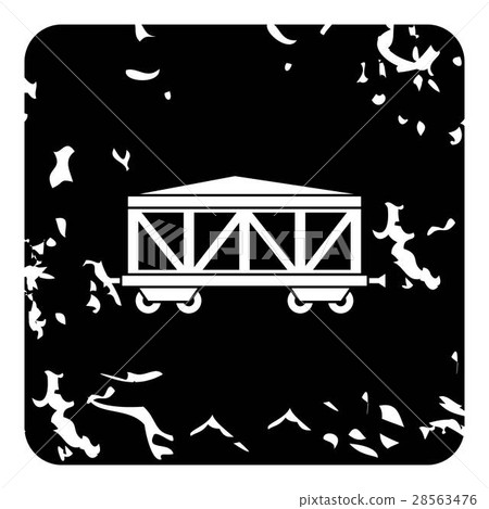 Wagon train icon, grunge style 28563476