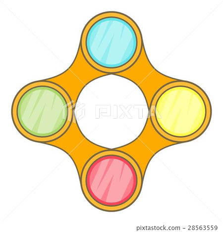 Diagram with 4 steps icon, cartoon style 28563559