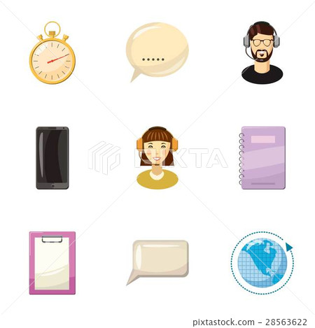 Client consultation icons set, cartoon style Client consultation icons set, cartoon style 28563622