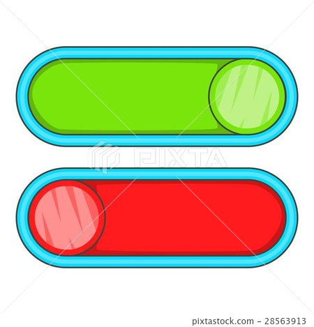 Green and red buttons icon, cartoon style Green and red buttons icon, cartoon style 28563913