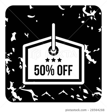 Fifty percent off icon, grunge style Fifty percent off icon, grunge style 28564288