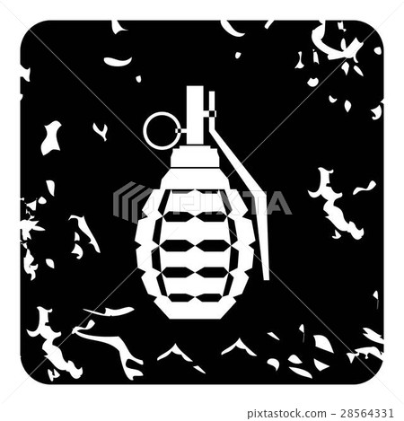 Grenade icon, grunge style Grenade icon, grunge style 28564331