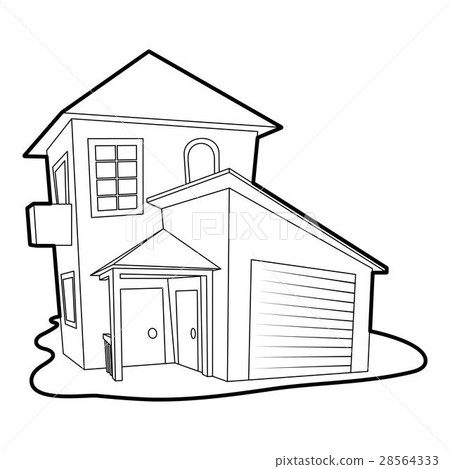 Modern house icon, outline style Modern house icon, outline style 28564333