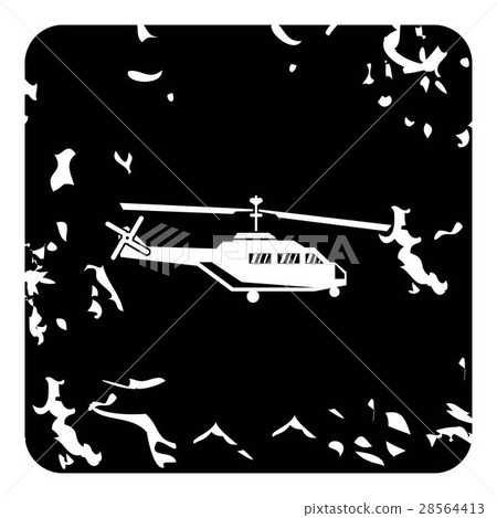 Helicopter icon, grunge style 28564413