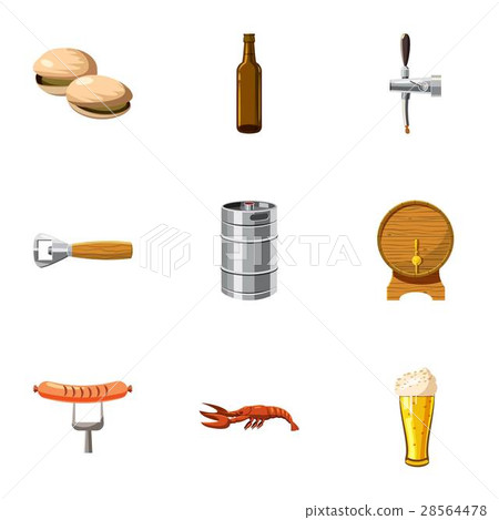 Alcoholic beverage icons set, cartoon style Alcoholic beverage icons set, cartoon style 28564478