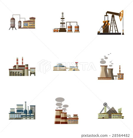 Factory icons set, cartoon style - Stock Illustration [28564482] - PIXTA