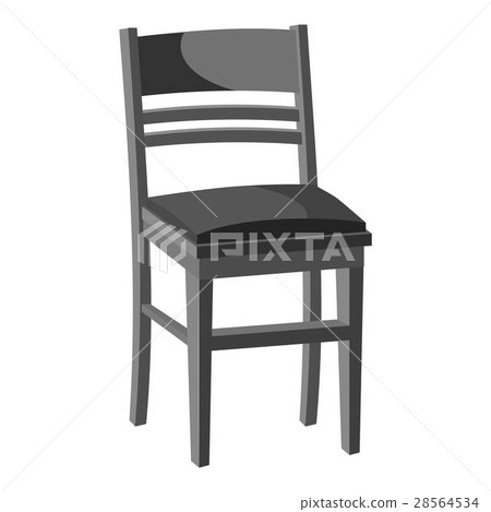 Wooden chair icon, gray monochrome style 28564534