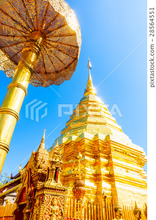 Gold Pagoda beautiful architecture in Wat Phrathat Doi Suthep 28564551