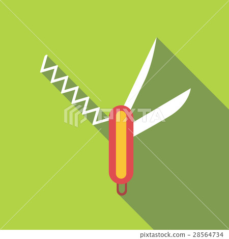 Folding knife icon, flat style Folding knife icon, flat style 28564734