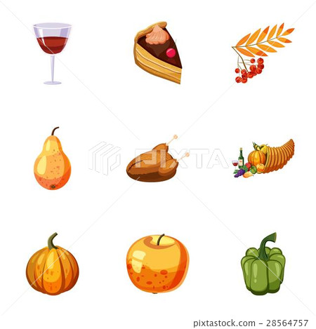 Public holiday of USA icons set, cartoon style 28564757