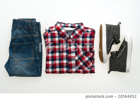 Shirt and jean pants with shoes Shirt and jean pants with shoes 28564852