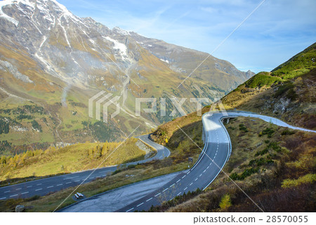Alpine road in the Alps mountains Alpine road in the Alps mountains 28570055