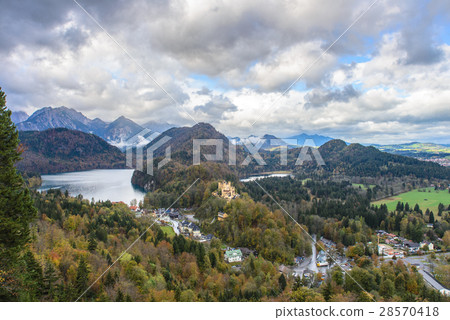 Top view of Hohenschwangau castle, Germany 28570418