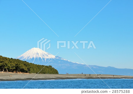 Mt Fuji From Miho No Matsubara Stock Photo