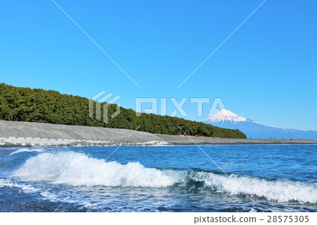 Miho no Matsubara Aozora的富士山和大海 28575305