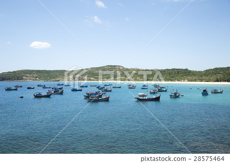 Fishing boats near the shore in the Bay Fishing boats near the shore in the Bay 28575464