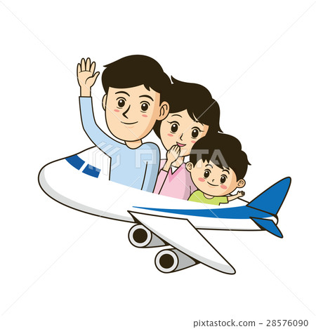 乘坐飛機的家庭的例證可以被切開並且使用與傳單和小冊子 乘坐飛機的家庭的例證可以被切開並且使用與傳單和小冊子 28576090