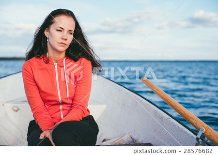 amazing beautiful haired girl swims on a wooden amazing beautiful haired girl swims on a wooden 28576682