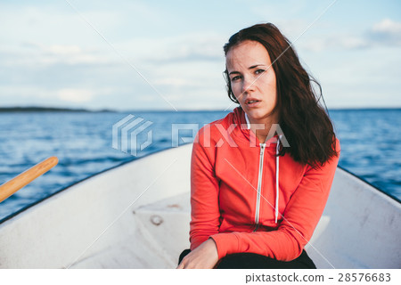 amazing beautiful haired girl swims on a wooden amazing beautiful haired girl swims on a wooden 28576683