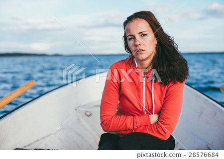 amazing beautiful haired girl swims on a wooden amazing beautiful haired girl swims on a wooden 28576684