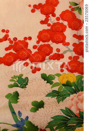 日本圖案布，花卉圖案，復古，梅花 28578069