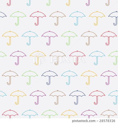 Seamless pattern with open umbrellas - Stock Illustration [28578316 ...