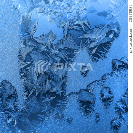 Natural ice pattern on glass Natural ice pattern on glass 28578983