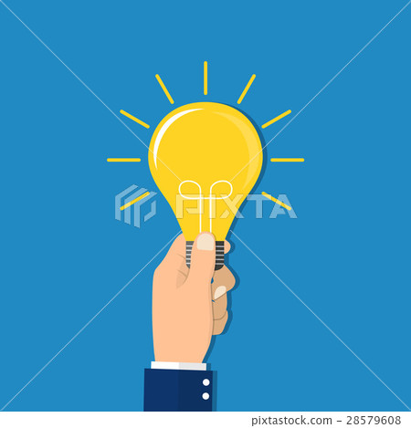 Hand holding light bulb. Business idea concept. 28579608