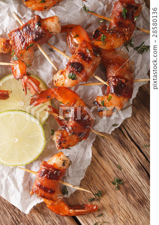 shrimp wrapped in bacon with spices and lime shrimp wrapped in bacon with spices and lime 28580136