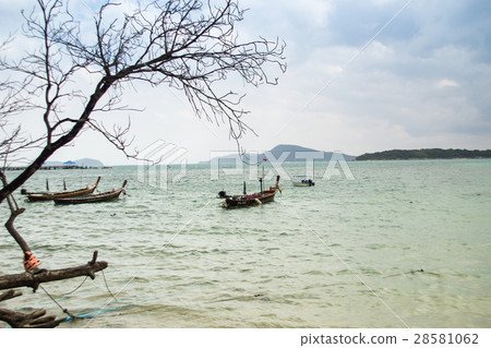 boat and ocean with mountain landscape boat and ocean with mountain landscape 28581062