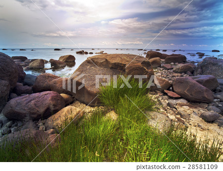 Stony coast of the Gulf of Finland. Near St. Peter Stony coast of the Gulf of Finland. Near St. Peter 28581109