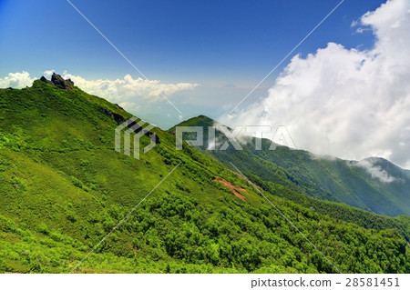 Mt. Yatsugatake山峰和富士山 28581451