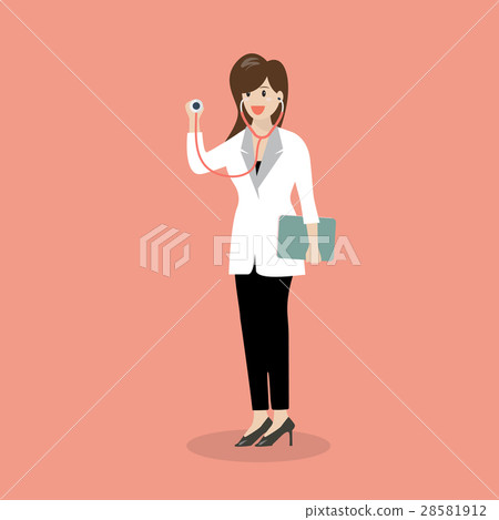 Female doctor holding stethoscope 28581912