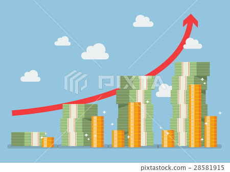 Retirement money plan with red arrow Retirement money plan with red arrow 28581915