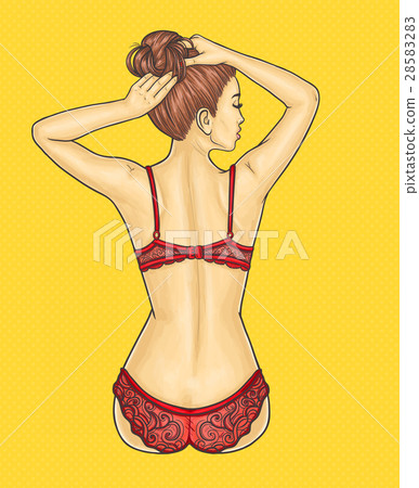 Beautiful woman in lingerie turned her back Beautiful woman in lingerie turned her back 28583283