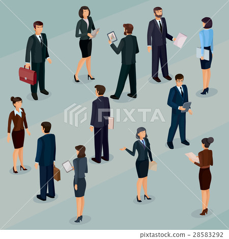 Collection vector illustrations of business people 28583292