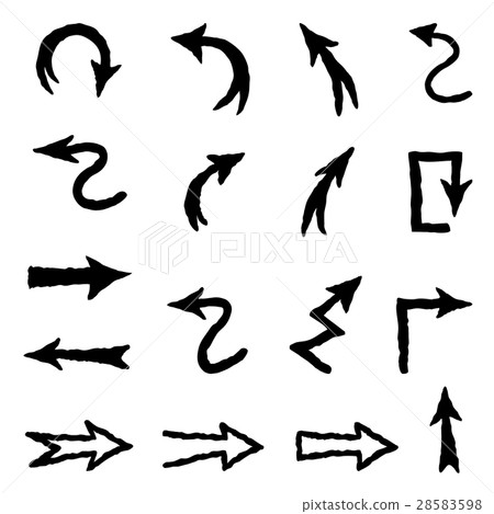 Arrow doodle scribble set. Drawn sign collection 28583598