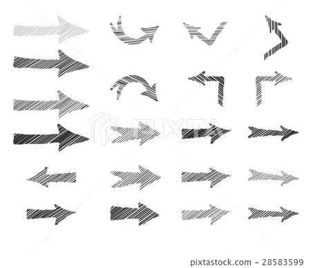 Arrow doodle scribble set. Drawn sign collection 28583599