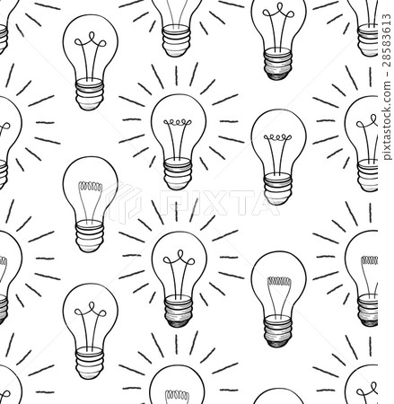 Bulb background. Electric lamp seamless pattern - Stock Illustration ...